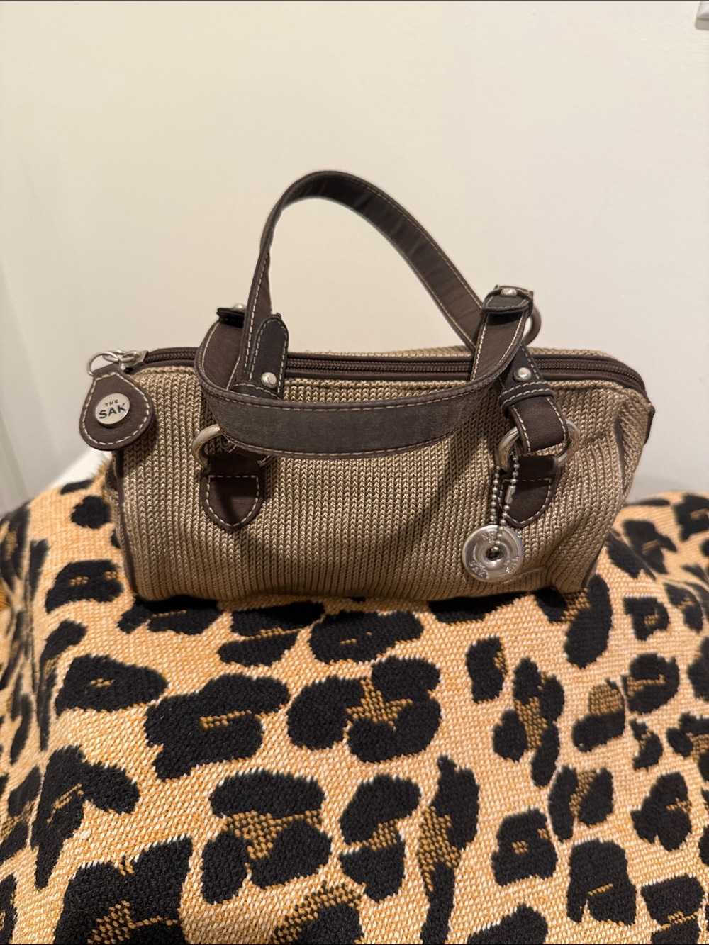 The Sak Mini Satchel in Tan and Dark Brown